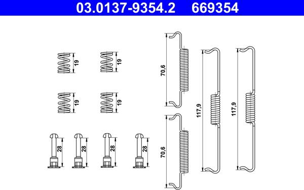 ATE 03.0137-9354.2 - Accessory Kit, parking brake shoes onlydrive.pro