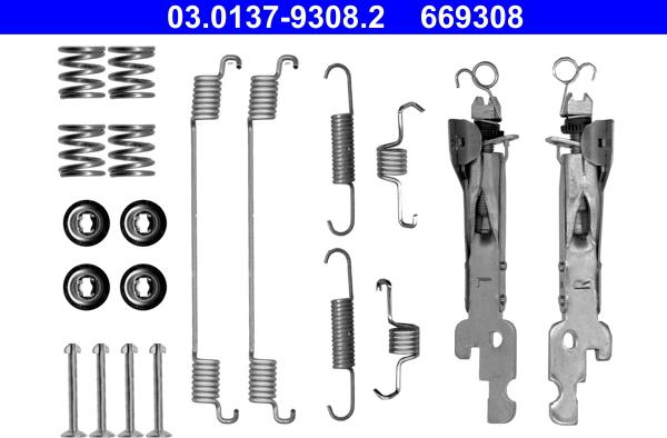 ATE 03.0137-9308.2 - Lisakomplekt, Piduriklotsid onlydrive.pro