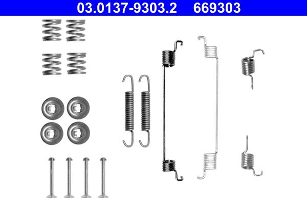 ATE 03.0137-9303.2 - Lisakomplekt, Piduriklotsid onlydrive.pro