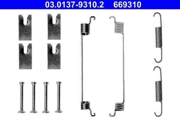 ATE 03.0137-9310.2 - Lisakomplekt, Piduriklotsid onlydrive.pro