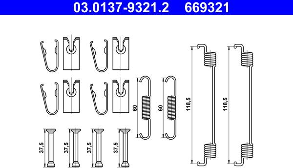 ATE 03.0137-9321.2 - Accessory Kit, brake shoes onlydrive.pro