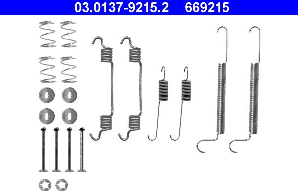 ATE 03.0137-9215.2 - Lisakomplekt, Piduriklotsid onlydrive.pro