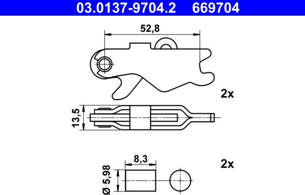 ATE 03.0137-9704.2 - Accessory Kit, parking brake shoes onlydrive.pro