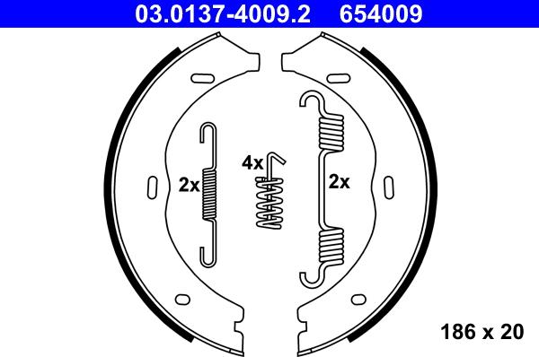 ATE 03.0137-4009.2 - Brake Shoe Set, parking brake onlydrive.pro