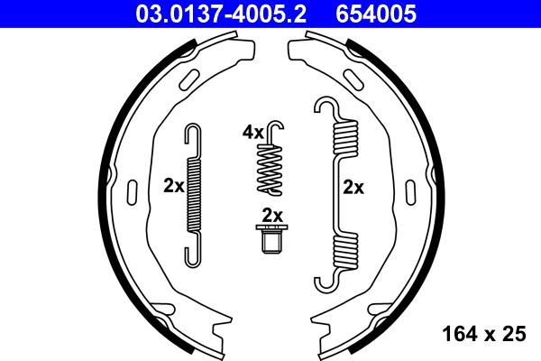 ATE 03.0137-4005.2 - Brake Shoe Set, parking brake onlydrive.pro