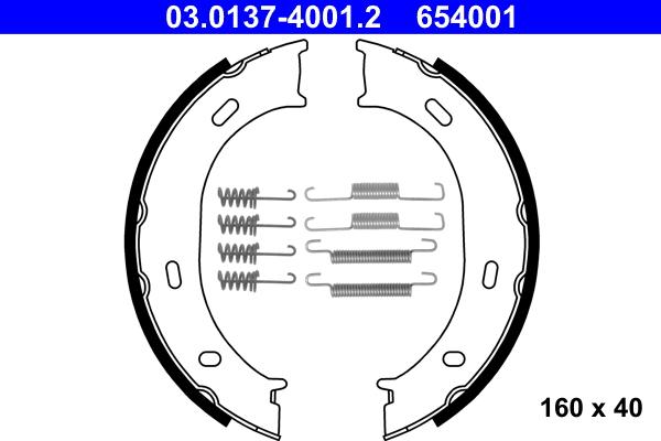 ATE 03.0137-4001.2 - Комплект тормозов, ручник, парковка onlydrive.pro