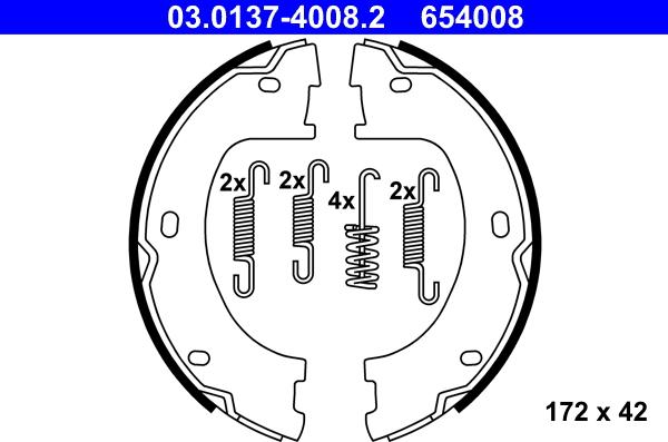 ATE 03.0137-4008.2 - Brake Shoe Set, parking brake onlydrive.pro