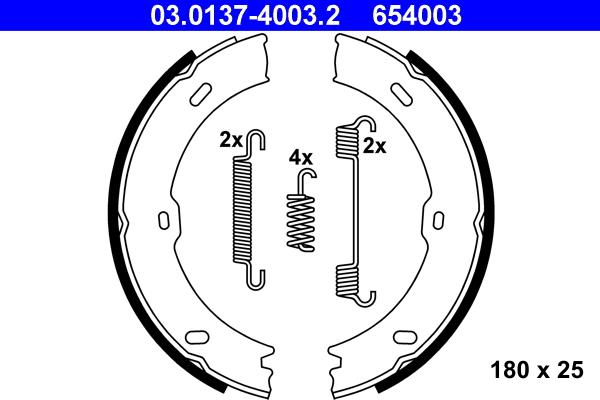 ATE 03.0137-4003.2 - Brake Shoe Set, parking brake onlydrive.pro