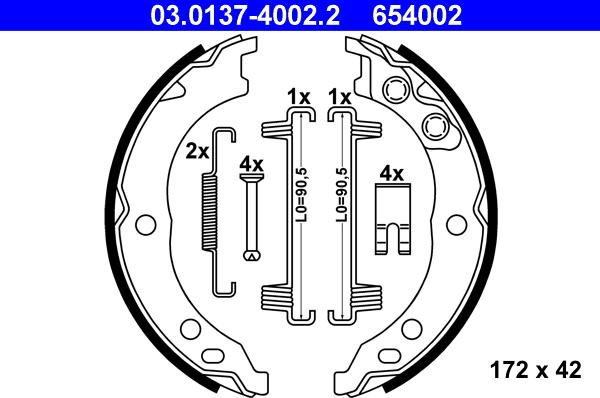 ATE 03.0137-4002.2 - Piduriklotside komplekt,seisupidur onlydrive.pro