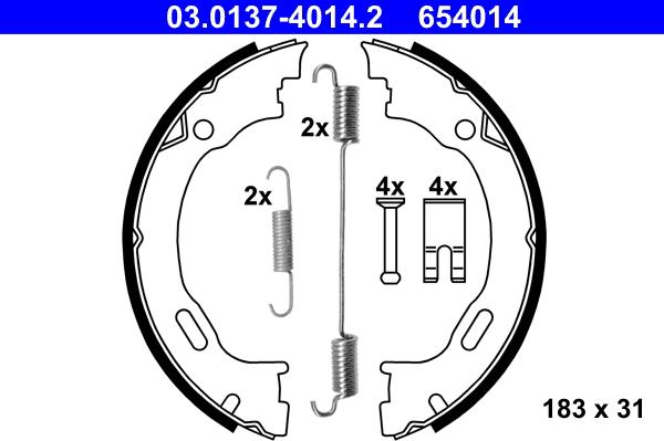 ATE 03.0137-4014.2 - Brake Shoe Set, parking brake onlydrive.pro