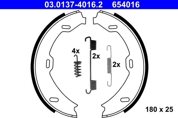 ATE 03.0137-4016.2 - Комплект тормозов, ручник, парковка onlydrive.pro