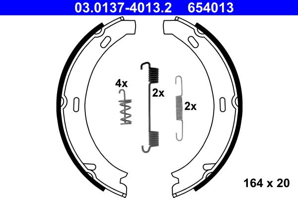 ATE 03.0137-4013.2 - Комплект тормозов, ручник, парковка onlydrive.pro