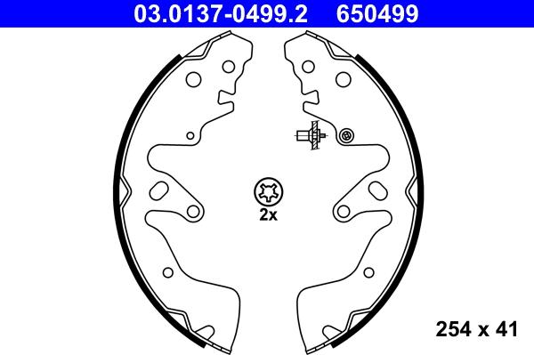 ATE 03.0137-0499.2 - Brake Shoe Set onlydrive.pro