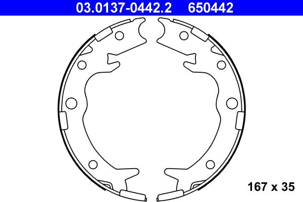 ATE 03.0137-0442.2 - Piduriklotside komplekt,seisupidur onlydrive.pro