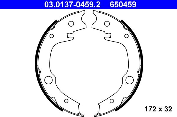 ATE 03.0137-0459.2 - Brake Shoe Set, parking brake onlydrive.pro