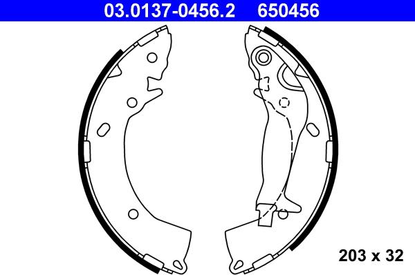 ATE 03.0137-0456.2 - Brake Shoe Set onlydrive.pro