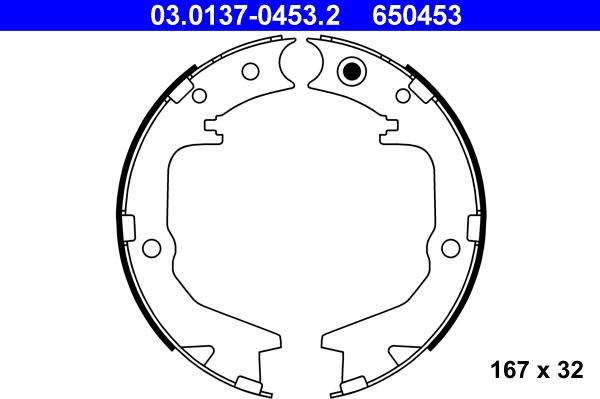 ATE 03.0137-0453.2 - Brake Shoe Set, parking brake onlydrive.pro