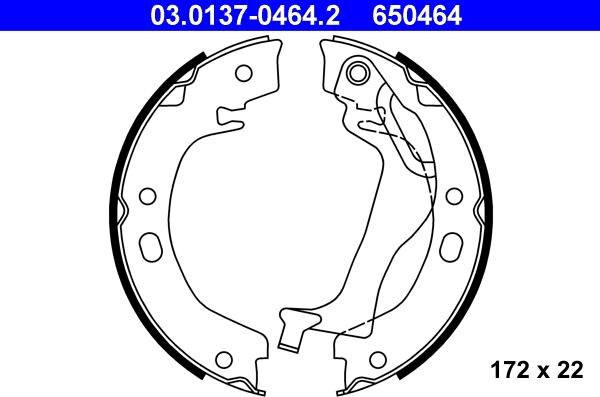 ATE 03.0137-0464.2 - Brake Shoe Set, parking brake onlydrive.pro