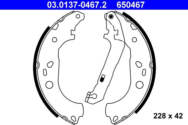 ATE 03.0137-0467.2 - Brake Shoe Set onlydrive.pro