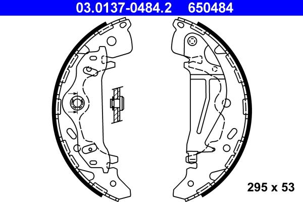 ATE 03.0137-0484.2 - Brake Shoe Set onlydrive.pro