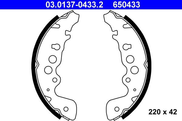 ATE 03.0137-0433.2 - Brake Shoe Set onlydrive.pro