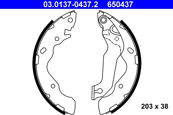 ATE 03.0137-0437.2 - Brake Shoe Set onlydrive.pro
