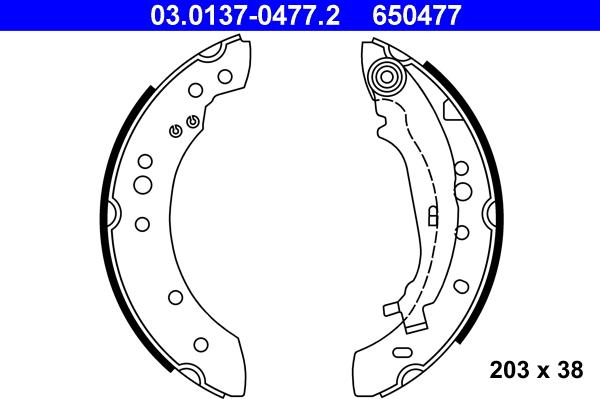 ATE 03.0137-0477.2 - Brake Shoe Set onlydrive.pro