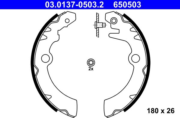 ATE 03.0137-0503.2 - Brake Shoe Set onlydrive.pro