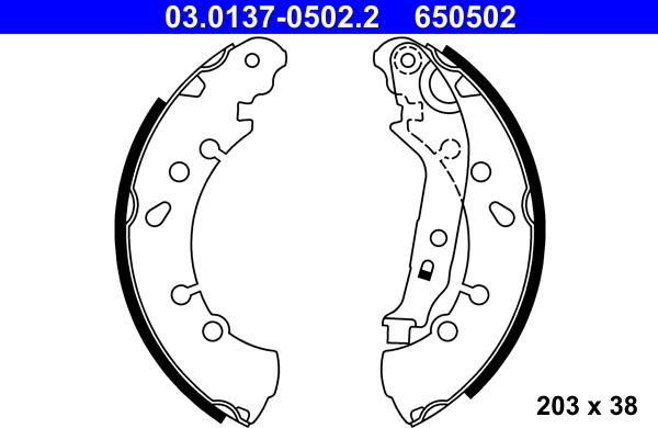 ATE 03.0137-0502.2 - Brake Shoe Set onlydrive.pro