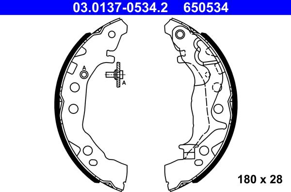 ATE 03.0137-0534.2 - Brake Shoe Set onlydrive.pro