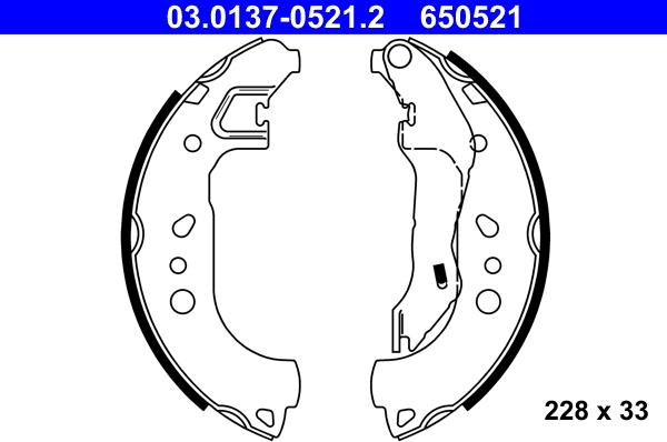 ATE 03.0137-0521.2 - Brake Shoe Set onlydrive.pro