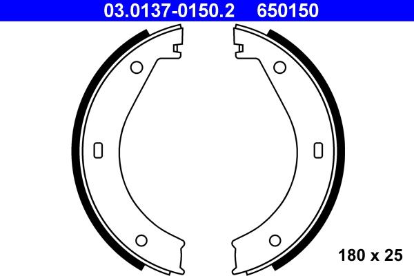 ATE 03.0137-0150.2 - Brake Shoe Set, parking brake onlydrive.pro