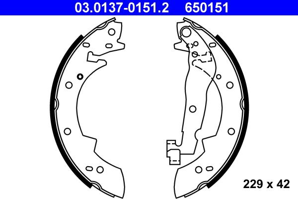 ATE 03.0137-0151.2 - Brake Shoe Set onlydrive.pro