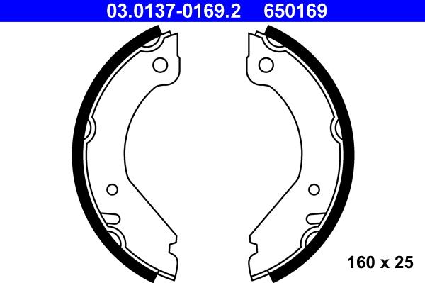 ATE 03.0137-0169.2 - Комплект тормозов, ручник, парковка onlydrive.pro