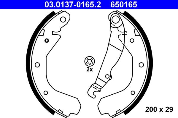 ATE 03.0137-0165.2 - Brake Shoe Set onlydrive.pro