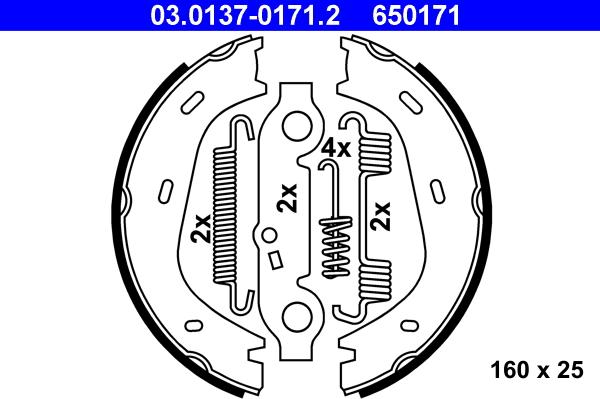 ATE 03.0137-0171.2 - Brake Shoe Set, parking brake onlydrive.pro