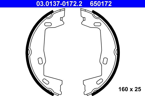 ATE 03.0137-0172.2 - Brake Shoe Set, parking brake onlydrive.pro