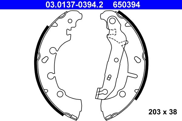 ATE 03.0137-0394.2 - Brake Shoe Set onlydrive.pro