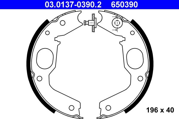 ATE 03.0137-0390.2 - Комплект тормозов, ручник, парковка onlydrive.pro