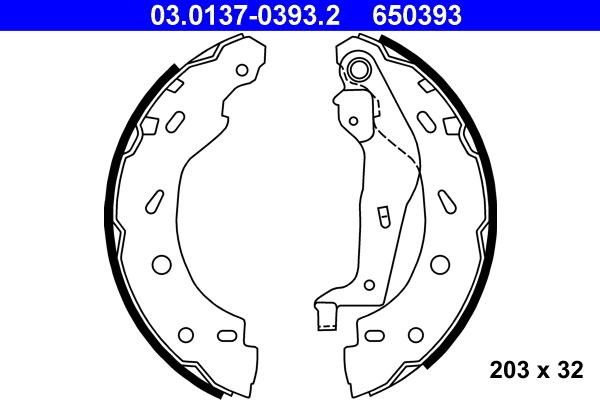 ATE 03.0137-0393.2 - Brake Shoe Set onlydrive.pro