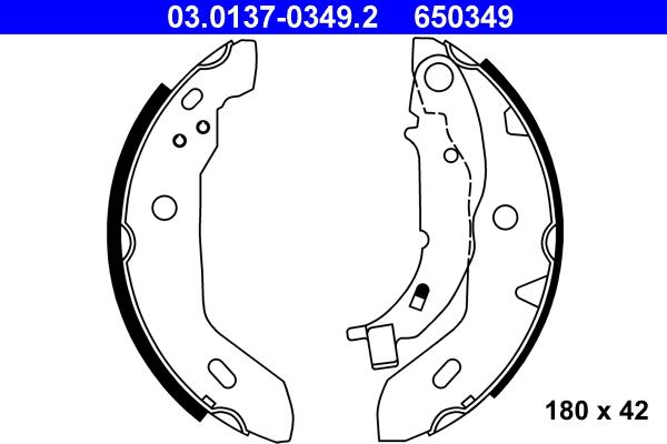 ATE 03.0137-0349.2 - Brake Shoe Set onlydrive.pro