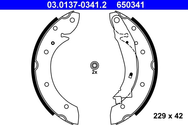 ATE 03.0137-0341.2 - Brake Shoe Set onlydrive.pro