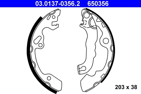 ATE 03.0137-0356.2 - Brake Shoe Set onlydrive.pro