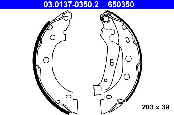 ATE 03.0137-0350.2 - Bremžu loku komplekts onlydrive.pro