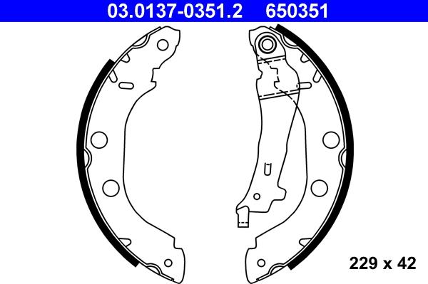ATE 03.0137-0351.2 - Brake Shoe Set onlydrive.pro
