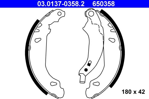 ATE 03.0137-0358.2 - Brake Shoe Set onlydrive.pro