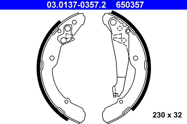 ATE 03.0137-0357.2 - Brake Shoe Set onlydrive.pro