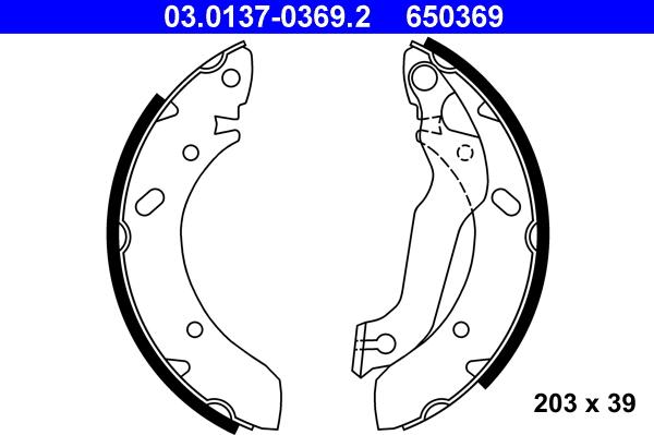 ATE 03.0137-0369.2 - Brake Shoe Set onlydrive.pro