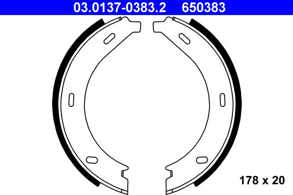 ATE 03.0137-0383.2 - Brake Shoe Set, parking brake onlydrive.pro