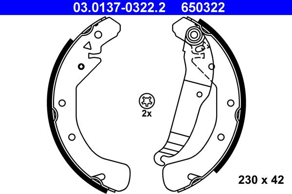 ATE 03.0137-0322.2 - Piduriklotside komplekt onlydrive.pro